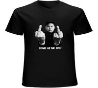 Men's Kim Jong Un Finger Korea Come at Me Bro Printed T Shirt 9187 T Shirt Crew Black L