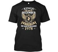 Men's Kings are Born in December 1978 T-Shirts Black XXL
