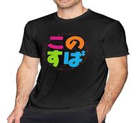 Men's Konosuba Interesting T Shirt Graphics Short Sleeve Running Round Neck Tee Black 3XL