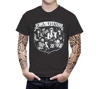 Men's L.A. Guns Album '88 on Tour Vintage Retro Graphic T-Shirt Glam Metal Rock Band Black L