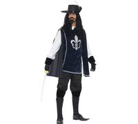 Mens Ladies Médiéval Mousquetaire Déguisement Costume Français Historique Neuf
