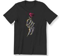 Men's Ladies Skull Finger Heart Graphic T-Shirt Korean Parody Hand Skull Shirt 3XL