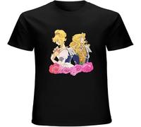 Mens Lady Oscar and Androgyne T Shirt Graphic Cotton The Rose of Versailles Graphic Tees Black L