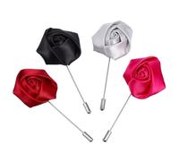 Men's Lapel Red Rose Flower Decorative Suit Brooch Pin Sturdy Alloy Construction