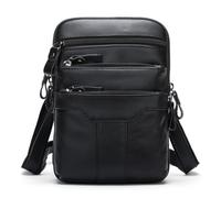 Men's Leather Fanny Pack, Multifunctional Waist Bag Shoulder Bag, Motorcycle Phone Wallet Bag, Vintage Chest Bag for Outdoor Sports Hiking Cycling Shopping Party(Black)
