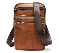 Men's Leather Fanny Pack, Multifunctional Waist Bag Shoulder Bag, Motorcycle Phone Wallet Bag, Vintage Chest Bag for Outdoor Sports Hiking Cycling Shopping Party(Brown)