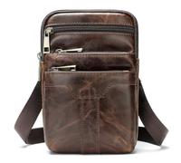 Men's Leather Fanny Pack, Multifunctional Waist Bag Shoulder Bag, Motorcycle Phone Wallet Bag, Vintage Chest Bag for Outdoor Sports Hiking Cycling Shopping Party(Vintage)