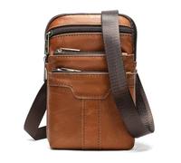 Men's Leather Fanny Pack, Shoulder Bag, Motorcycle Phone Wallet Organizer, Vintage Chest Packs for Outdoor Sports Hiking Cycling Shopping Party(Brown)