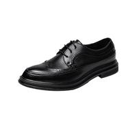 Mens Leather Oxford Dress Shoes Fashion Platform Height Increase Business Wedding Prom Formal Shoes(Black,40 EU)