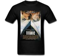 Men's Leonardo Dicaprio Rms Titanic Oscars T-Shirt Fashion Casual Unisex Black Tee Manches Courtes(Medium)