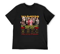 Men's Linglin Mrs. Brown's Boys 10Th Anniversary 2011-2021 Signatures Funny Series Short-Sleeve Shirt T-Shirts Black XXL