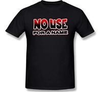 Men's Logo of No Use for A Name Logo Comfortable Tee T Shirts Men's Breathable Cotton Crew Neck Plain Tees Black M