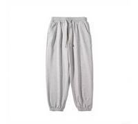 Men's Loose Cropped Sweatpants M-8XL Elastic Waist(Gray M)