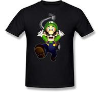 Men's Luigis Mansion T Shirt Tee Black Manches Courtes(XX-Large)