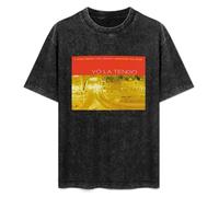Men's Man Male Washed Vintage T Shirt YO LA Tengo I Can Hear The Heart Beating As One Unisex Antique Wash T-Shirts Black 3XL