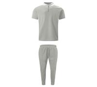 Mens Manches Courtes Quart Zip Pantalons Ensembles 2 pièces Combinaisons d'été avec Poches décontractées 2 pièces Tenues pour Hommes