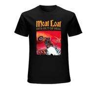 Men's Meat Loaf Bat Out of Hell T-Shirt Print Tees Short Sleeve O Neck Black M