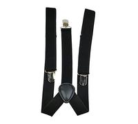 Mens Men Braces Plain Black 25mm Wide & Heavy Duty Suspenders Adjustable Unisex