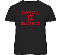 Men's Menace to Society Short Sleeve Top Graphic Tee Printed T-Shirts Black M