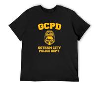 Men's Mens Black Shirt, Tees GCPD Gotham City Police Dept Arkham Game Cotton Shirt, Tees Short Sleeve Pullover Loose, Tee Sweatershirt T-Shirts Black L