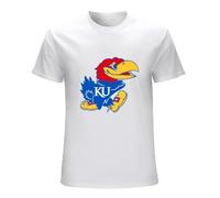 Men's Mens Kansas Jayhawks Lightweight Black Pullover Tee T Shirt T-Shirts White M