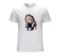 Men's Mens Seed of Chucky Cotton Horrible Chucky S Black Tops Tees Funny Men T-Shirts White XXL