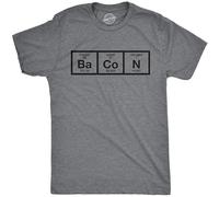 Men's Mens The Chemistry of Bacon Funny Brunch Periodic Table Science Tee T-Shirts Grey 3XL