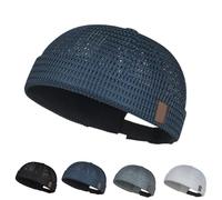 Mens Mesh Brimless Hat, Lightweight Cooling Skull Cap, Adjustable Docker Beanie for Summer Outdoor Sports (B)