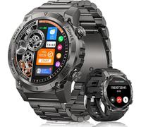Men's Military Smart Watch, 1.46 Inch Smartwatch With Bluetooth Call, 500 Mah Ip68 Waterproof 120 Sports 24/7 Heart Rate Monitor Spo2 And Sleep Smartwatch For Android Ios, Black