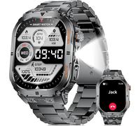 Men's Military Smart Watch, 2.13 Inch Amoled Smartwatch With Bluetooth Call, Led Lamp, 450mah, 110+ Sports Modes, 24/7 Heart Rate Spo2 And Sleep Monitor For Android Ios
