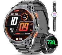 Men's Military Smart Watch With Bluetooth Calls 1.85 Inch Hd Screen, 730 Mah Ip68 Waterproof Fitness Tracker With Led Flashlight, 24/7 Heart Rate Spo2 And Sleep Monitor For Android Ios