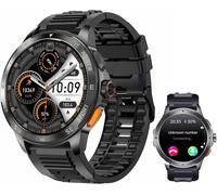 Men's Military Smart Watch With Bluetooth Calls Whatsapp Oxygen Hrv Voice Assistant 1.43" Amoled Screen Ip68 Sports Smartwatch Compatible Iphone Android (Black)