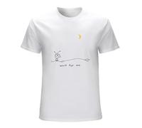 Men's Moby Wait for Me Printed Tee Graphic Funny Shirt S T-Shirts White M