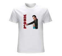 Men's Monk T-Shirt American Comedy Drama TV Detective Adrian Monk Graphic Tee White 3XL