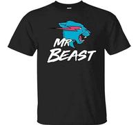 Men's Mr Beast Cat Tshirt Lightning Tee Top Youtuber Merch Gamer Adults Black T-Shirts à Manches Courtes(Medium)