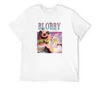 Men's Mr Blobby Homage Vintage Men' Wo Funny TV Show Short Sleeve Street Funny Costumes Tees Tops Black S T-Shirts White 3XL
