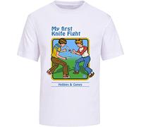Men's My First Knife Fight Men Cotton Unisex Tee T-Shirts White L