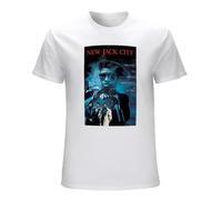 Men's New Jack City Hip Hop Gangster Movie T-Shirts White XL