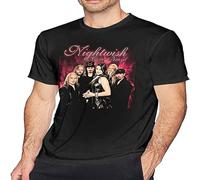 Men's Ni-Ghtwish Mans Classic Breathable T Shirt Casual Round Neck Easy Tee Hip Hop T Shirts Black M