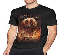 Men's Ni-Ghtwish Man's Classic Breathable T Shirt Casual Round Neck Easy Tee Soft Tunics Black XL