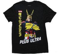 Men's Nkf Y Hero Academia T-Shirt with All Might Plus Ultra Graphic Black XXL