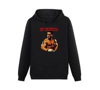 Men's No Retreat No Surer Jean Van Damme Poster Long Sleeve Hooded Sweatshirt Hoodies with Drawstring Pockets Black M