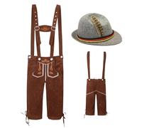 Mens Oktoberfest Outfits Ensemble de costumes bavarois, vêtements traditionnels allemands, vêtements de festival authentiques, vêtements culturels avec pantalon lederhosen, célébration de fête