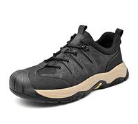 Men's Outdoor Hiking Shoes Lightweight Non-Slip Trekking Sneakers with Cushioned Sole(Black,38 EU)