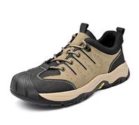 Men's Outdoor Hiking Shoes Lightweight Non-Slip Trekking Sneakers with Cushioned Sole(Brown,44 EU)