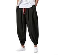 Men's Oversized Harem Pants Loose Fit Joggers M-5XL(Black 2XL)