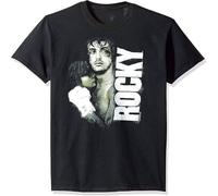 Men's Painted Rocky T-Shirt Fit Casual Graphic Tops Black XXL