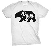 Mens Papa Bear Funny Shirts for Dads Gift Idea Humor Novelty Tees Family Yellow Mens Women T Shirt 100% Cotton T-Shirts à Manches Courtes(X-Large)