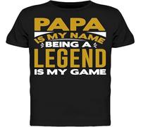 Men's Papa My Name Legend is My Game Tee Men's T-Shirt Black Manches Courtes(Large)