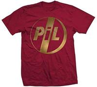 Mens Pil Public Image Limited Logo Post Punk Alternative John Lydon New T-Shirt Red T-Shirts à Manches Courtes(3X-Large)